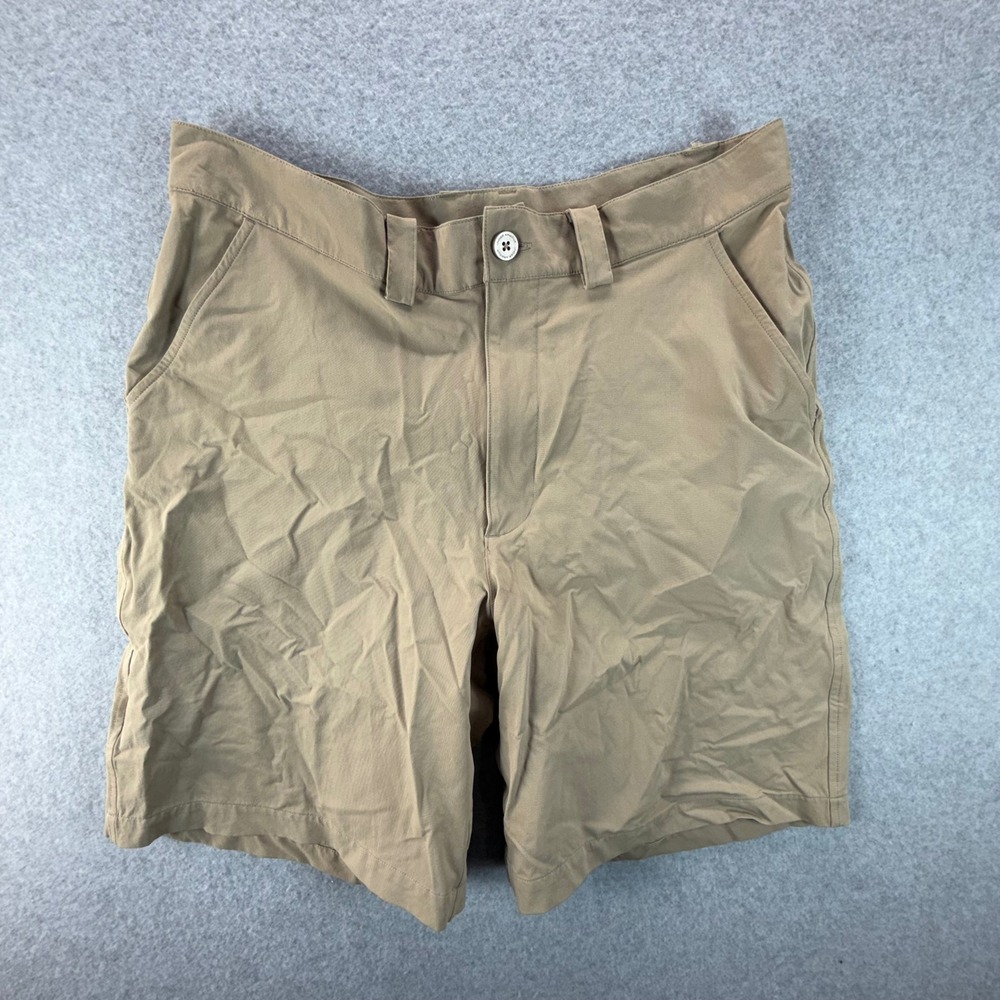 Under Armour Mens Performance Golf Shorts Tan Khaki Size 34R Nylon Stretch 9in
